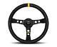 Momo Steering Wheel Mod. 07 350 Diam 72 Dish Black Suede Black Spokes 1 Stripe