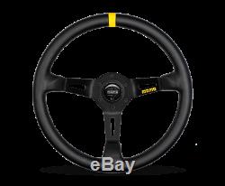 MOMO Steering Wheel MOD. 08 350 Diam 88 Dish Black Leather Black Spokes 1 Stripe