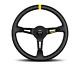 Momo Steering Wheel Mod. 08 350 Diam 88 Dish Black Leather Black Spokes 1 Stripe
