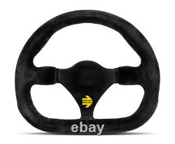 MOMO Steering Wheel MOD. 27 290 Diam 0 Dish Black Suede Black Spokes
