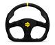 Momo Steering Wheel Mod. 30 320 Diam 39 Dish Black Suede Black Spokes 1 Stripe