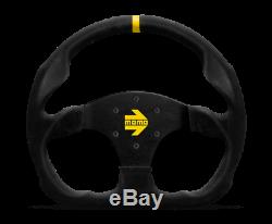 MOMO Steering Wheel MOD. 30 320 Diam 39 Dish Black Suede Black Spokes 1 Stripe