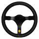 Momo Steering Wheel Mod. 31 320 Diameter 0 Dish Black Suede Black Spokes