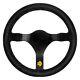 Momo Steering Wheel Mod. 31 320 Diameter 0 Dish Black Suede Black Spokes