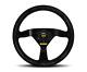 Momo Steering Wheel Mod. 69 350 Diameter 39 Dish Black Suede Black Spokes