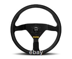 MOMO Steering Wheel MOD. 78 320 Diam 40 Dish Black Suede Black Spokes