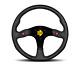Momo Steering Wheel Mod. 80 350 Diam 33 Dish Black Leather Black Spokes