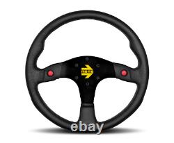 MOMO Steering Wheel MOD. 80 350 Diameter 33 Dish Black Leather Black Spokes