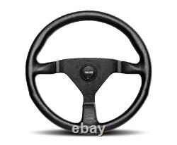 MOMO Steering Wheel Montecarlo 350 Diam 40 Dish Blk Leather Blk Stitch Blk Spoke