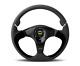 Momo Steering Wheel Nero 350 Diam 38 Dish Black Leather/suede Black Spokes