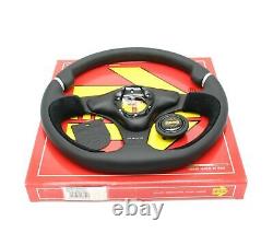 MOMO Steering Wheel Nero 350 Diameter 38 Dish Black Leather/Suede Black Spokes