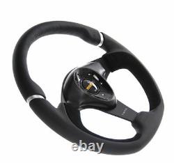 MOMO Steering Wheel Nero 350 Diameter 38 Dish Black Leather/Suede Black Spokes