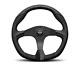 Momo Steering Wheel Quark 350 Diam 40 Dish Black Poly Blk Airlthr Black Spokes