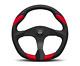 Momo Steering Wheel Quark 350 Diam 40 Dish Black Poly Red Airlthr Black Spokes