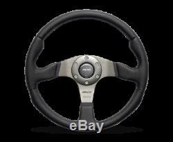 MOMO Steering Wheel Race 320 Diam 40 Dish Black Leather Anth Spokes