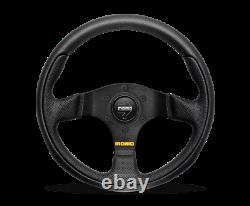 MOMO Steering Wheel Team 300 Diam 40 Dish Black Leather Black Spokes