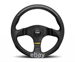 MOMO Steering Wheel Team 300 Diameter 40 Dish Black Leather Black Spokes
