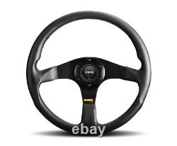 MOMO Steering Wheel Tuner 320 Diam 42 Dish Black Leather Red Stitch Black Spokes