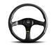 Momo Steering Wheel Tuner 350 Diam 37 Dish Black Leather Red Stitch Black Spokes