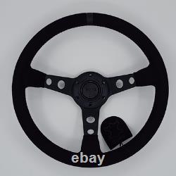 MOMO Suede Leather Black Edition Street Sport Steering Wheel 350mm 13.5in