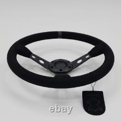 MOMO Suede Leather Black Edition Street Sport Steering Wheel 350mm 13.5in