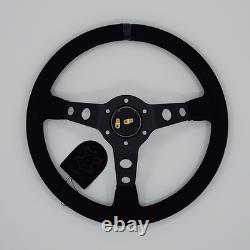 MOMO Suede Leather Black Edition Street Sport Steering Wheel 350mm 13.5in