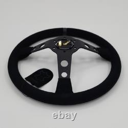 MOMO Suede Leather Black Edition Street Sport Steering Wheel 350mm 13.5in