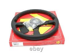 MOMO Tuner Black Steering Wheel Leather Red Stitching 350mm Genuine Brand New