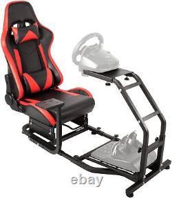 Marada Racing Wheel Stand Racing Simulator Steering Wheel Stand with Red Seat