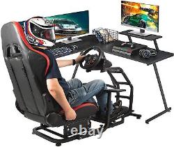 Marada Racing Wheel Stand Racing Simulator Steering Wheel Stand with Red Seat