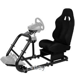 Marada Simulation Cockpit Wheel Stand with Black Seat fit Logitech G25 G923 G920