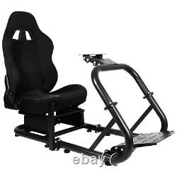 Marada Simulation Cockpit Wheel Stand with Black Seat fit Logitech G25 G923 G920
