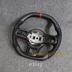 Matte Carbon Fiber Flat Steering Wheel For Jeep Wrangler JL / JT 18-25 WithHeated