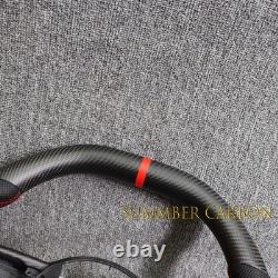 Matte Carbon Fiber Flat Steering Wheel For Jeep Wrangler JL / JT 18-25 WithHeated
