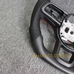 Matte Carbon Fiber Flat Steering Wheel For Jeep Wrangler JL / JT 18-25 WithHeated