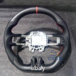 Matte Carbon Fiber Perforated Steering Wheel Fit For 2015-2017 Ford Mustang GT
