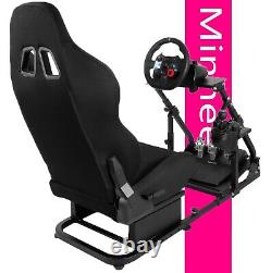 Minneer Racing Steering Wheel Stand with Black Seat fit Logitech G25 G27 G29