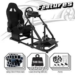 Minneer Racing Steering Wheel Stand with Black Seat fit Logitech G25 G27 G29