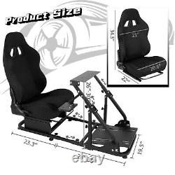 Minneer Racing Steering Wheel Stand with Black Seat fit Logitech G25 G27 G29