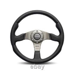 Momo Race Brushed Aluminum 350 Mm Diameter Steering Wheel P/N Rce35bk1b
