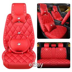 Mosaic Diamond Refined Leather Luxury Swan Car Seat Cover & Steering Wheel Cover