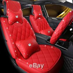 Mosaic Diamond Refined Leather Luxury Swan Car Seat Cover & Steering Wheel Cover