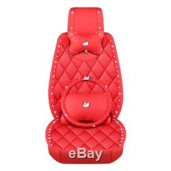 Mosaic Diamond Refined Leather Luxury Swan Car Seat Cover & Steering Wheel Cover