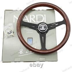 NARDI Classic 350mm Steering Wheel Mahogany Wood with Chrome Finish 74mm PCD