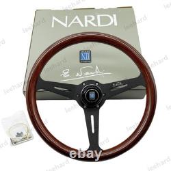 NARDI Classic 350mm Steering Wheel Mahogany Wood with Chrome Finish 74mm PCD