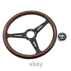 NARDI Classic 350mm Steering Wheel Mahogany Wood with Chrome Finish 74mm PCD
