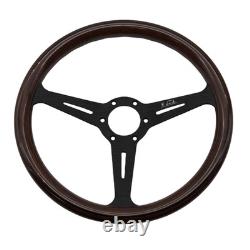 NARDI Classic 350mm Steering Wheel Mahogany Wood with Chrome Finish 74mm PCD
