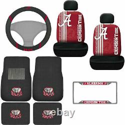 NCAA Alabama Crimson Tide Floor Mats Seat Covers Steering Wheel Cover 10pc Set