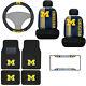 Ncaa Michigan Wolverines Floor Mats Seat Covers Steering Wheel Cover 10pc Set