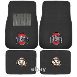 NCAA Ohio State Buckeyes Floor Mats Seat Covers Steering Wheel Cover 10pc Set